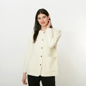 ✨Cuddl Duds Lightweight Quilt Button Front Jacket in Cream “ shortbread ”